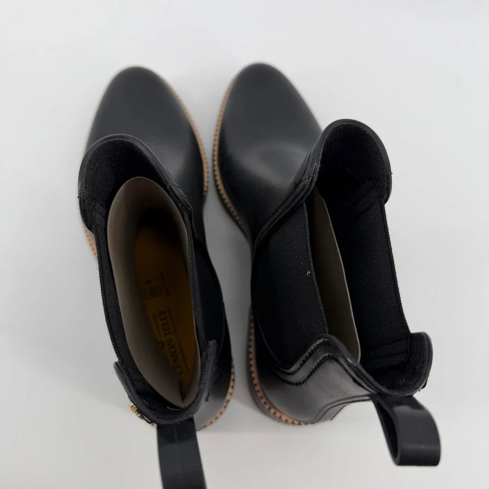 Lemon Jelly City Black Matte Chelsea Rain Boots Women Size 41 EU 10 US